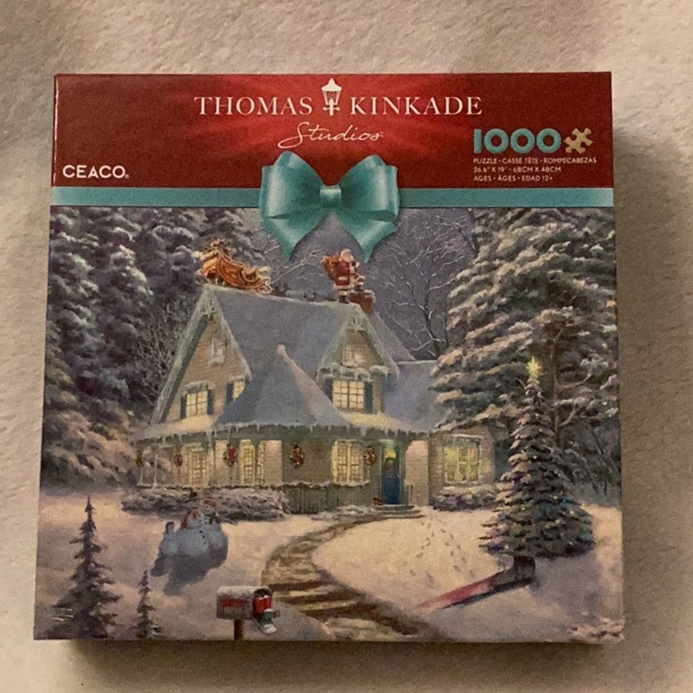 Thomas Kinkade 1000 Piece Puzzle~ Midnight Delivery NIB Santa